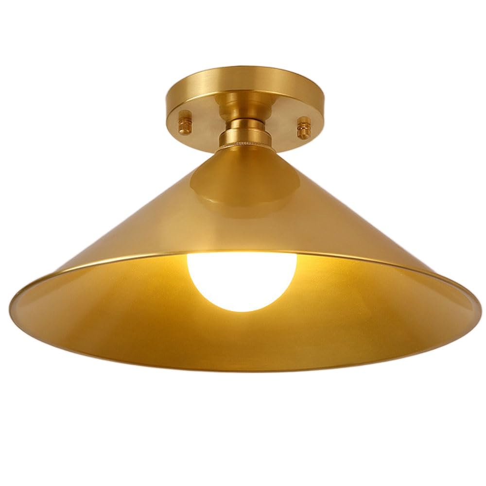 Plafonnier vis E26 luminaire interieur laiton 13 pouces pour chambre et couloir