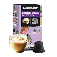GINSENG DOLCE (80 Capsule) compatibili con Nespresso, 8 box da 10 capsule, Caffè & Ginseng, gusto dolce e avvolgente, energia naturale per ogni momento della giornata, senza glutine (La Capsuleria)