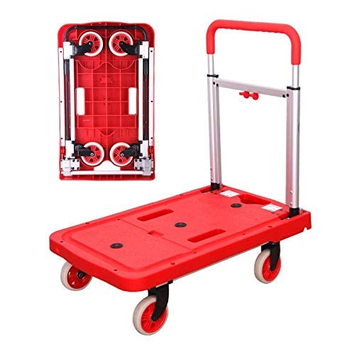 Carretilla plegable de acero inoxidable roja con capacidad 150kg miniatura 1