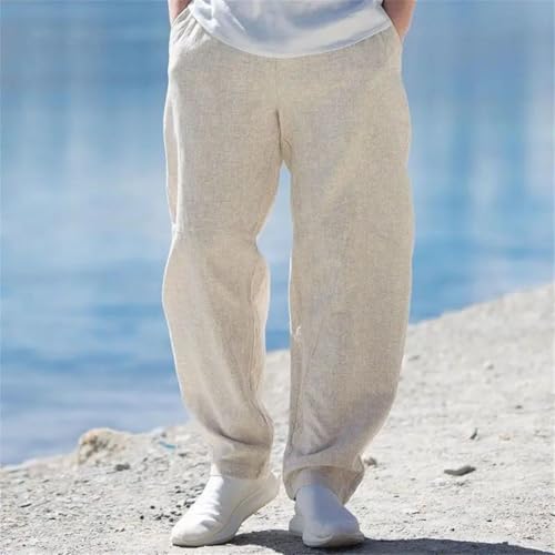 Men's Pants Cotton Linen Loose Korean Long Baggy Harajuku Polyester Wide Trousers2