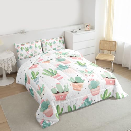 Image of Feelyou Cute Cactus Comforter Set for Girls Kids