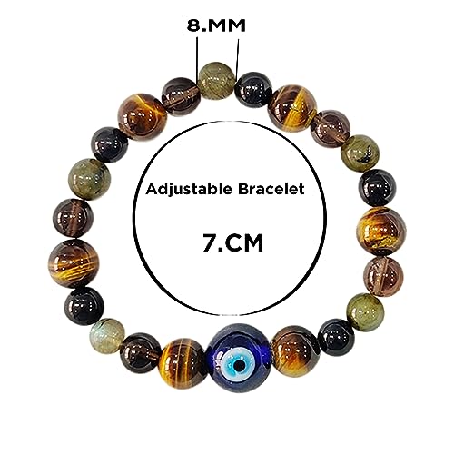 Image of Shubhanjali Crystal Elastic 8mm Stretch Customized Bracelet for Men and Women-(Standard,Multicolor)