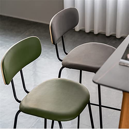 Jhkzudg Pu Leather Kitchen Counter Barstools Set Of 2, Kitchen Island Stools,Upholstered Bar Stool For Breakfast With Ergonomic Backrest,For Kitchen Dining Chairs/Bistro Stools,Easy Assembly,Green #TOP4