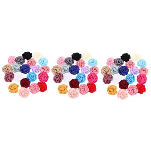Housoutil 60 Pcs Pet Flower Collar Decor Small Dog Accessories Chiffon Flower for Pets Bow Tie Crimping