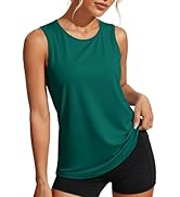 MAGCOMSEN Women's Workout Tank Top Athletic Muscle Sleeveless Crew Neck Shirt UPF 80+ Moisture Wi...