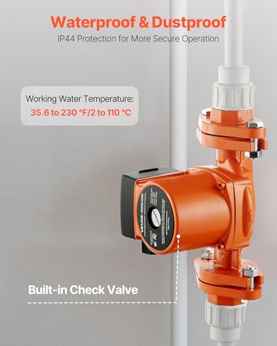 Image of VEVOR F-15-58FC Cast Iron Circulator Pump, 17 GPM, AC 120V 20 ft Hot Water Recirculating Circulation Pump, 1-Inch Flange Connection, 3-Speed Adjustment, Quiet Operation, for Home Water Heating System