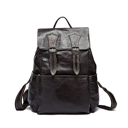 WFDA Mochila Unisex de Cuero for Hombre Mano Hecha a de la Vendimia portátil Vintage