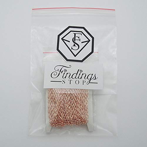 Findings Stop Brand 15Ft Spool Round Cable Unfinished Chain-3X2X0.6Mm Jewelry Making Supply. (Rose Gold) #TOP2