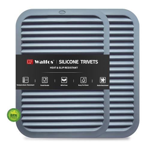 Image of Walfos Silicone Trivets for Hot Pots and Pans - Heat Resistant Hot Pads for Kitchen Counter- Multi-Purpose & Versatile Trivet Mat - Long-Lasting & Flexible Silicone Hot Pad