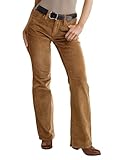 Flamingals Flare Mid Rise Solid Corduroy Pants for Women Without Belt Brown XL