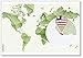 Aimant de réfrigérateur Motif carte du monde avec drapeau du Liberia