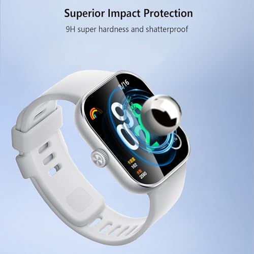 Pollachi [3 Pezzi Vetro Temperato per Redmi Watch 4,Durezza 9H Anti Graffio,Anti-Impronte Senza Bolle,Pellicola Protettiva per Redmi Watch 4