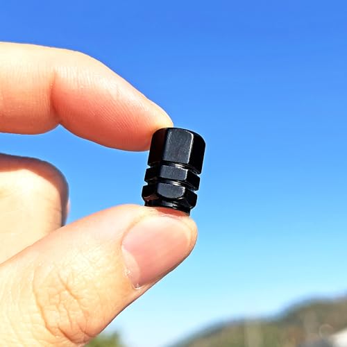 Tpmscenter TC035 Black Tire Valve Stem Covers Tire Nozzle Cap Hex Design Aluminum Tire Stem Caps Universal Air Dust Valve Caps thumb #2