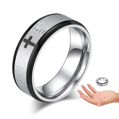 Hitburu Schwebender Ring Zaubertrick Magische Metallische Schwebende Spielzeuge Professionelle Magische Zaubertricks für Reisen Karneval Bühne Kinder Erwachsene Straßenperformance Partyzubehör