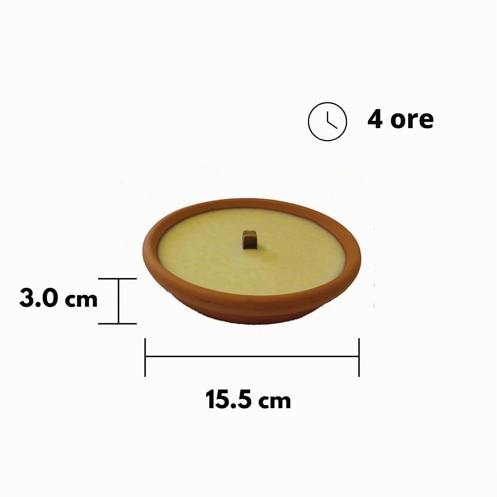 Cereria Di Giorgio - 24 fiaccole in coccio alla Citronella di Java 100% Naturale - Anti zanzare e insetti - Diametro 15,5 cm - Durata 2.5 ore