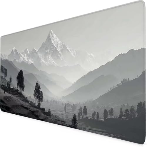 Tapis de souris montagne bords surpiqués 600 x 300mm grand format antidérapant