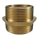 Raccord de tuyau d'incendie mâle vers mâle en laiton de 3,8 cm NPT à 3,8 cm NST NH hexagon...