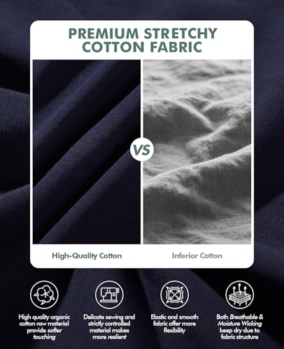 HEAVYWOOD Mens Pajamas Shorts 3 Inch Cotton Lightweight Lounge Active Workout Shorts Sleep Bottoms with Slight Stretchy2