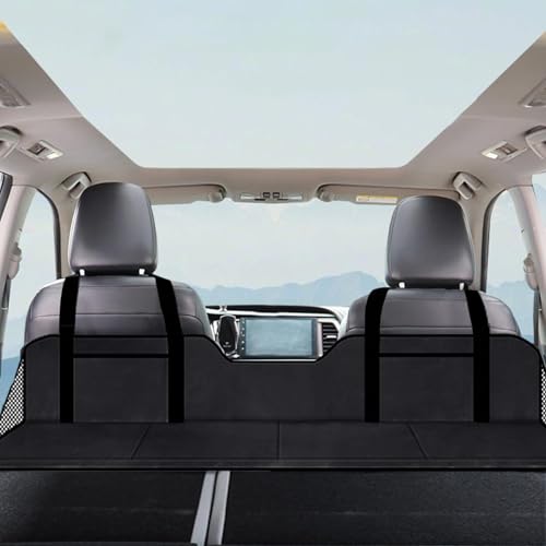 QIYUNI Non-Inflatable Car Mattress Back Seat Bed Extender Portable Folding Camping Travel for Sleeping (Black)