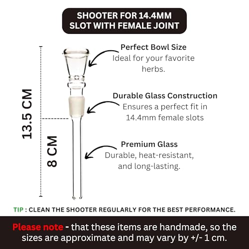 Image of OutonTrip Glass Shooter Bong Accessory | Male Shooter - Pack of 2 | 14.4mm Slider for Waterpipe Bongs