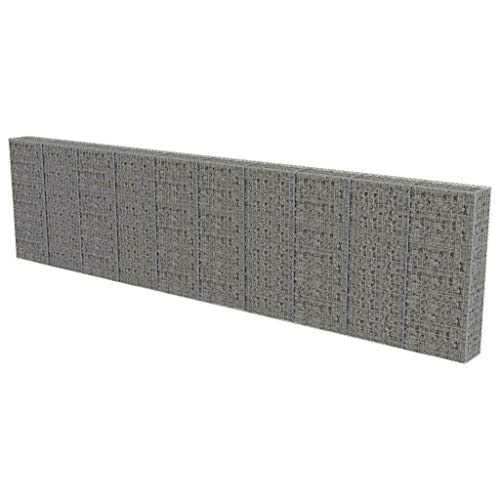 vidaXL Muro Gaviones Cubiertas Acero Galvanizado 600x30x150 Pared Valla Cerca