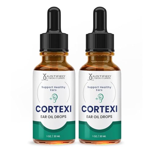 Justified Laboratories (2 Pack) Cortexi Ear Drops Cortexi Healthy Eardrum Oil Supports Healthy Ears Premium Blend of Essential Oils 2 Bottles