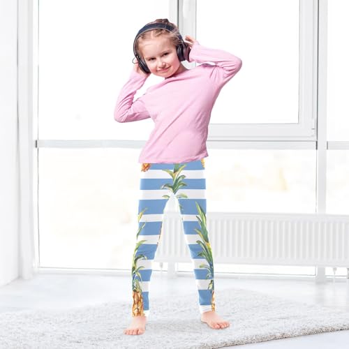 Bolaz Toddler Girls Leggings Printed Yoga Pants Leggings Blue White Stripe Pineapple for Kids4