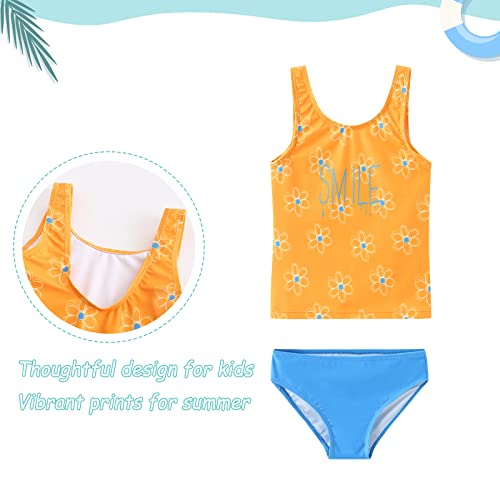 Girls 3 Piece Rash Guard Swimsuits Set for Girls Short Sleeve Bathing Suits Hawaiian Beach Tankini Swim Set4