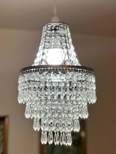 HOMION Chandelier Style Ceiling Light Shade Droplet Pendant Acrylic Crystal Bead Luxury Easy Fit Moroccan Marrakech Moda Spiral Gem Choose Design (Terri 5 Tier) - Cosy Home Interiors HOMION Chandelier Style Ceiling Light Shade Droplet Pendant Acrylic Crystal Bead Luxury Easy Fit Moroccan Marrakech Moda Spiral Gem Choose Design (Terri 5 Tier) - Image 7