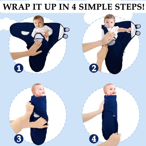 Image of 3 Pack Organic Swaddles Sacks For Newborns, Baby Girls, Boys, Soft & Snug Newborn Sack, Nursery Swaddling Blankets