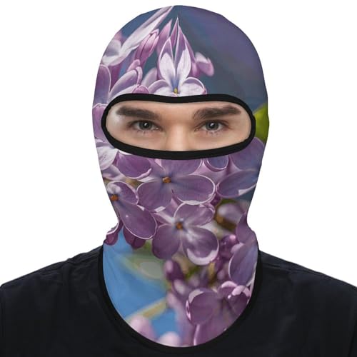 Balaclava para hombre y mujer, máscara para esquí de color lila, cubre rostro completo, ideal para ciclismo y motociclismo miniatura 1