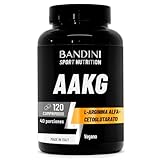 Bandini® AAKG Arginina - 120 comprimidos veganas - 3000 mg de L-Arginina Alfa-Cetoglutarato por Dosis Diaria proporción 2:1 - Pre-entrenamiento para atletas potentes - 1000 mg por tableta