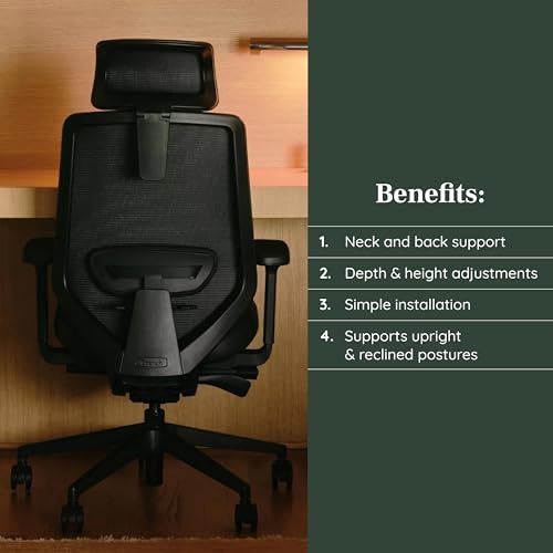 Image of Branch Adjustable Ergonomic PRO Headrest Attachment - Only Compatible Ergonomic Chair PRO - Experience Optimal Comfort and Support - Ivory Boucle