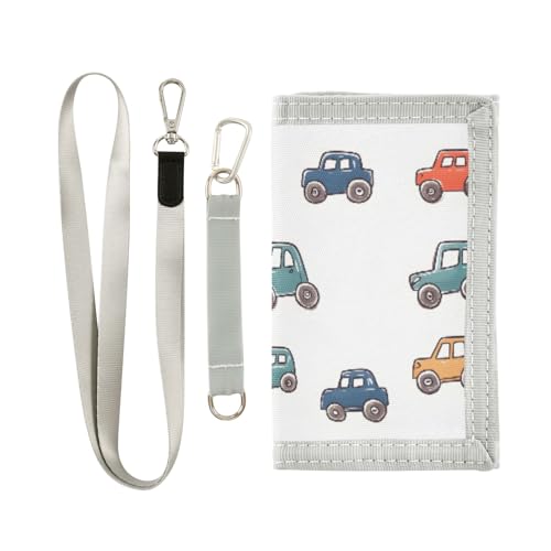ALAZA Kids Wallets for Boys Girls Toddler Trifold Wallet Children Small Car Cartoon Colorful with Zipper Coin Pocket