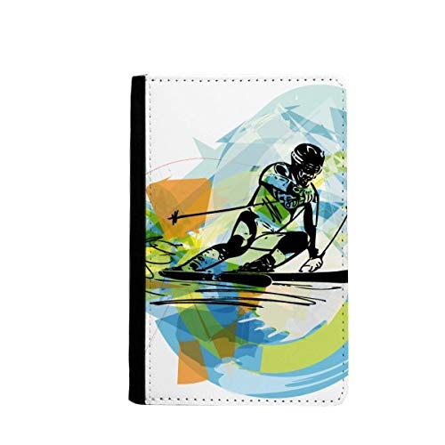 Porte-passeport ski aquarelle pour vos voyages aux sports d'hiver