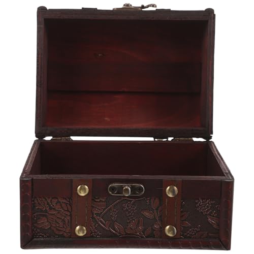 Hohopeti レトロ木製小物入れ ボックス 鍵付き アンティーク調 宝箱 ジュエリー収納 多用途ディスプレイケース