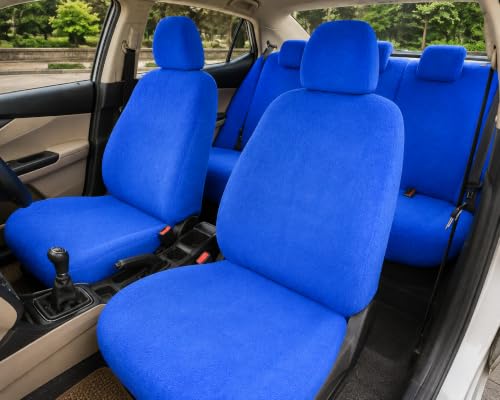 Image of JK Curtains Universal Fit Car Seat Cover Towel for 5 Seater Cars | Soft Plush Fabric Front & Rear Seat Covers with Headrest Covers | Full Seat Coverage | Washable & Reusable | Car Seat Protector