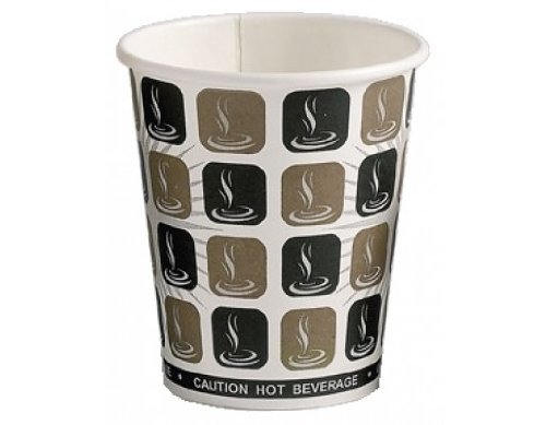 Thali Outlet - 100 x Mocha Coffee Cafe Cups Paper Single Wall Disposable Tea Cappuccino Hot Drinks (Mocha, 8oz)