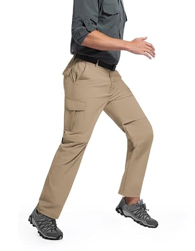 Men's Hiking Pants Detachable Zip Off Lightweight Waterproof Quick Dry Outdoor Fishing Travel Camping Light Khaki XXXL — view 5