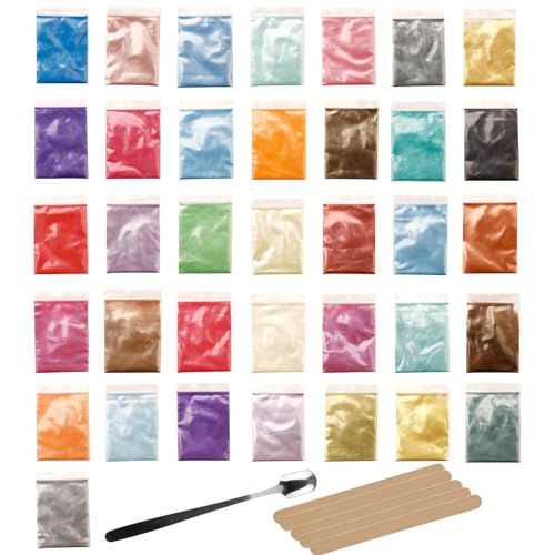 Nurila 36 colores de resina epoxi, 3 g, pigmentos de color para polvo de fundición, polvo de mica, pintura para moldear resina de moldeo, vela, fabricación de joyas, bomba de baño, cosmética