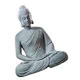 BESPORTBLE decoración de Buda Estatua del Acuario Adorno de pecera Adornos Acuario estatuas Decorativas decoración de jardín de Buda Acuario Figura de Buda Roca Hecha por el Hombre Light Grey