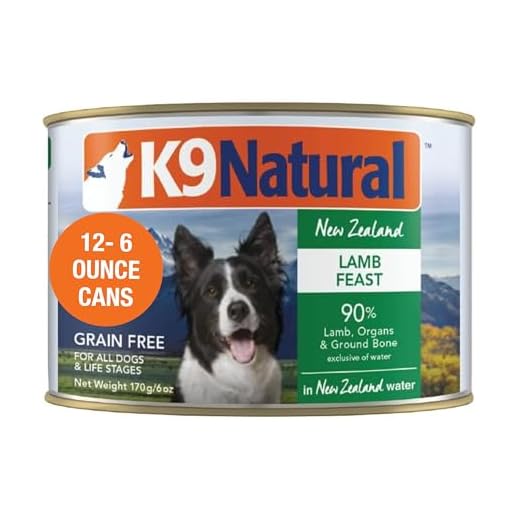 K9 Natural Lamb Wet Dog Food Pate, Grain-Free Premium Canned Dog Food, with Grass-Fed New Zealand Lamb, Meat, Organs, & Ground Bone, Complete Meal for All Life Stages, 6oz, Pack of 12