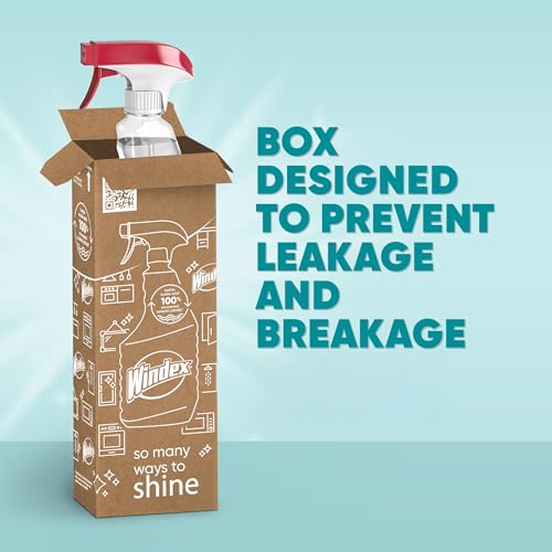 windex vinegar glass and surface cleaner spray bottle packaging designed to prevent leakage and breaking surface cleaning spray 23 fl oz