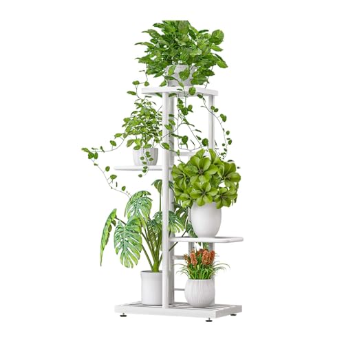 Lidzopas Soporte para Plantas de 4 Niveles para Interiores,Soporte Alto para Plantas de 53 cm,Estante Grande de Metal para Macetas de Flores, Estante de Exhibición de Múltiples Plantas de Flores