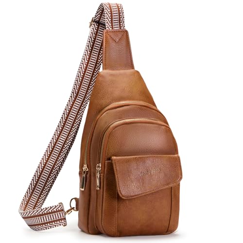 Seoky Rop Crossbody Bag for Women Small Sling Bag Leather Shoulder Cross Body Bag for Travel Brown