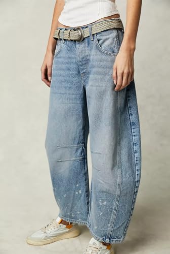 LONGYIDA Barrel Jeans for Women High Waisted Boyfriend Baggy Wide Leg Jeans Y2K Vintage Cropped Denim Ankle Pants2