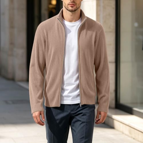 Mens Cardigan Sweaters Full Zip Up Mock Neck Dressy Men's Sweaters - image 3
