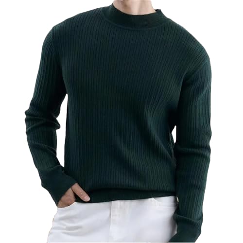 Ownwfeat Men's Mock Turtleneck Long Sleeve Knitted Pullover Sweaters