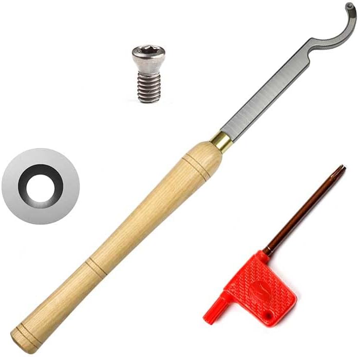 Swan Neck Hollowing Tool Carbide Tipped Wood Turning Tools Bended Lathe Chisel Tool Bar with 12mm Round Carbide Insert for Wood Hobbyist or DIY or Carpenter