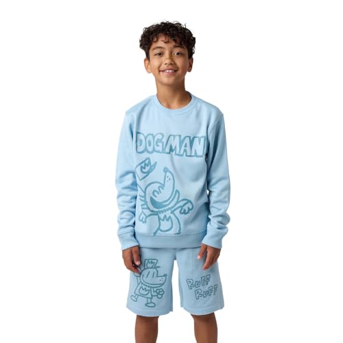 Bioworld Dog Man Puff Ruff Boy's 2-Pack Crew Neck Long Sleeve Sweatshirt & Lounge Shorts Set4